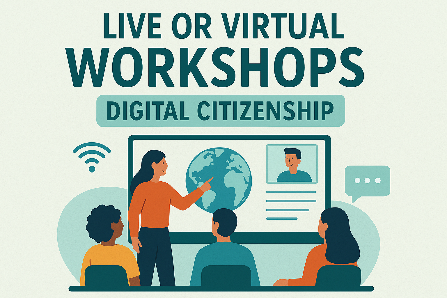 Live or virtual workshops = we engage and share key tools for educators.